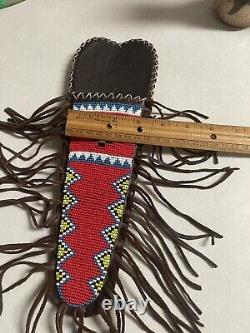 Native American Beaded Sioux Hide Knife Sheath ON SA L E