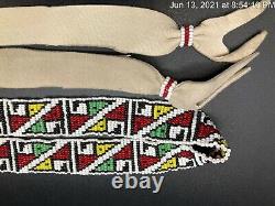 Native American Beadwork Deer Leather Bead Strip Sash Indian Dakota Lakota Sioux