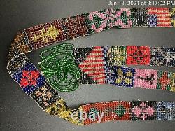 Native American Beadwork Vintage Sash Necklace World Flags Dakota Lakota Sioux