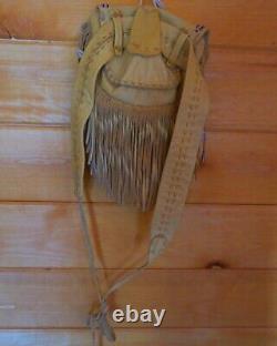 Native American Deerskin Leather Handmade and beaded purse/bag with belt