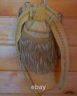 Native American Deerskin Leather Handmade and beaded purse/bag with belt