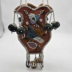 Native American Iroquois Beaded / Beadwork Hanging Basket 1926 Fair EXCELLENT