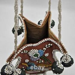 Native American Iroquois Beaded / Beadwork Hanging Basket 1926 Fair EXCELLENT