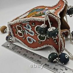 Native American Iroquois Beaded / Beadwork Hanging Basket 1926 Fair EXCELLENT