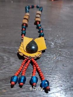 Native American Medicine Bag Necklace with Labradorite Stone