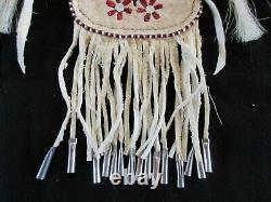 Native American Quilled Leather Medicine Bag, Beaded Tobacco Pouch Sd-062105505