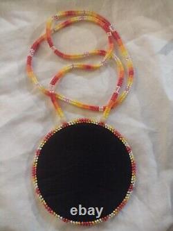 Native American, Sioux, Hand Beaded Medallion Necklace PowWow