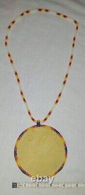 Native American, Sioux, Hand Beaded Medallion Necklace PowWow