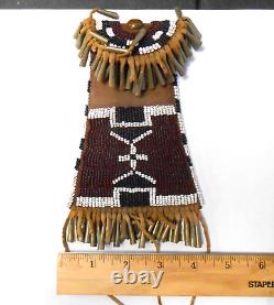 Native American Vintage Kiowa Strike A Light Bag Beaded With Tin Cones