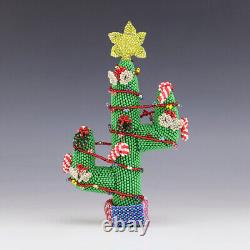 Native American Zuni Beaded Christmas Cactus By Alesia Poncho