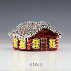 Native American Zuni Beaded Gingerbread House By Farlan Quetawki