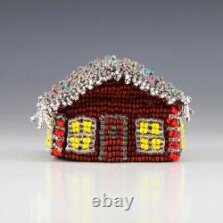 Native American Zuni Beaded Gingerbread House By Farlan Quetawki