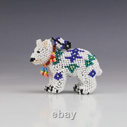 Native American Zuni Beaded Polar Bear By Denise & Faron Gchachu