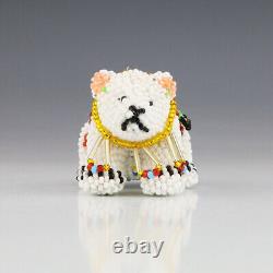 Native American Zuni Beaded Polar Bear By Denise & Faron Gchachu