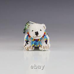 Native American Zuni Beaded Polar Bear By Denise & Faron Gchachu