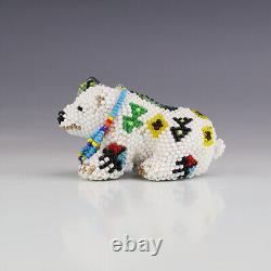 Native American Zuni Beaded Polar Bear By Denise & Faron Gchachu