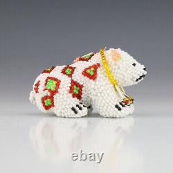 Native American Zuni Beaded Polar Bear By Denise & Faron Gchachu