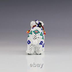 Native American Zuni Beaded Polar Bear By Denise & Faron Gchachu