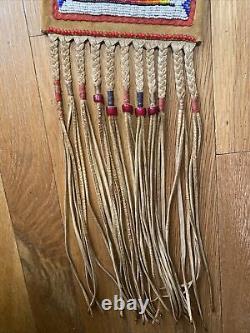 Native American beaded leather Tobacco or medicine bag