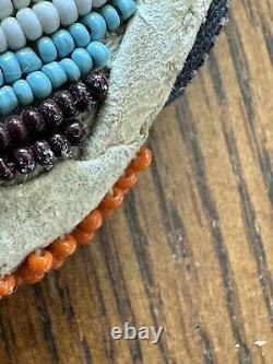 Native American northern plains Indian beaded Hide pouch