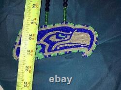 Native Bead work Seattle Seahawks 12th Man Team Necklace