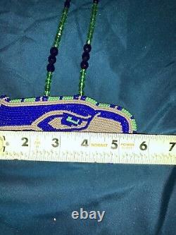 Native Bead work Seattle Seahawks 12th Man Team Necklace