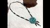 Navajo Native American Beaded Rosette Necklace 18 Ij73