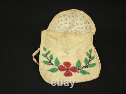Northern Plains Native American Indian Beaded Hide Pouch, c. 1915