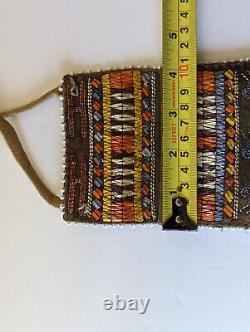 Porcupine Quilled Leather Copper Tassel Medicine Bag Tom Gifford Native American