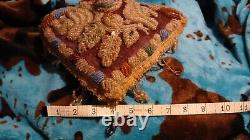 RARE Antique Native American Indian Iroquois Heavily Beaded PILLOW Beadwork