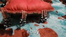 RARE Antique Native American Indian Iroquois Heavily Beaded PILLOW Beadwork