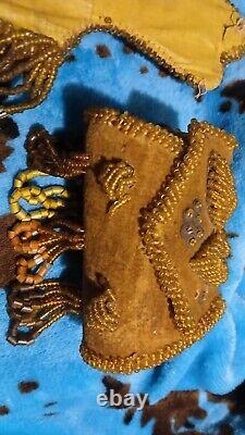 Rare Antique Native American Beaded Whimsy Wall Pocket