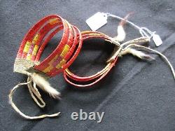 Rare Ceremonial Quilled Leg Bands Native American Ankle Bracelets Sd-042307604