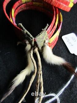 Rare Ceremonial Quilled Leg Bands Native American Ankle Bracelets Sd-042307604