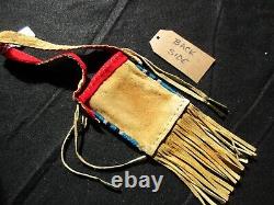 Rare! Native American Quilled Leather Medicine Bag, Tobacco Pouch Sd-042307311