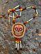 Sugar Skull Necklace Dia De Los Muertos Native American Beadwork Medallion