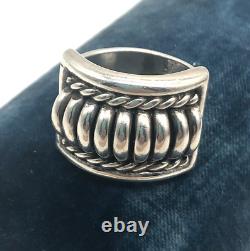 Tom Charley Native American Sterling Silver Heavy Twisted Braided Ring S 8.5