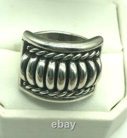 Tom Charley Native American Sterling Silver Heavy Twisted Braided Ring S 8.5