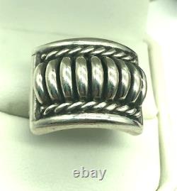 Tom Charley Native American Sterling Silver Heavy Twisted Braided Ring S 8.5