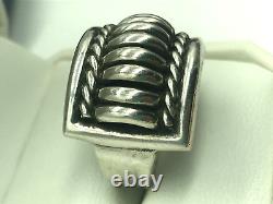 Tom Charley Native American Sterling Silver Heavy Twisted Braided Ring S 8.5