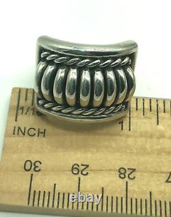 Tom Charley Native American Sterling Silver Heavy Twisted Braided Ring S 8.5