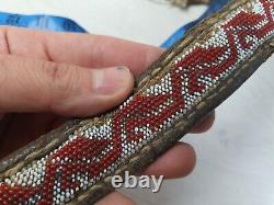 Traditional Antique Native North American Beaded Handmade Beadwork Beaded Belt