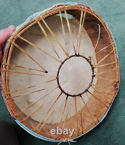 VINTAGE NATIVE AMERICAN PLAINS INDIAN BEADED DRUM With GREAT BEADWORK tuvi