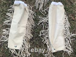 Vintage Authentic Native American Tribal Leather Loin Cloth & Bracers (15a)