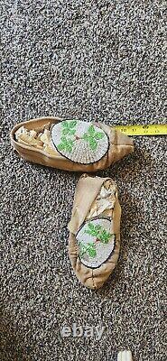 Vintage Beaded Osage Indian Mocassins Native American 10.5