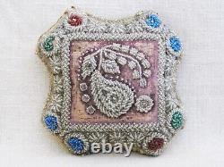 Vintage Folk Art Beaded Whimsy Native American Beadwork Souvenir Pin Cushion