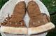 Vintage Gauntlet Mittens Canada Native American Beaded Leather Size 7 Rare