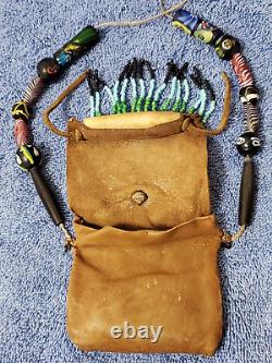 Vintage Leather beaded Native American or Mountain Man Medicine / Poke bag pouch