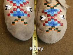 Vintage, Native American, Adult, Low Cut, Beaded Mocassins