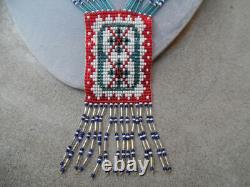 Vintage Native American Athabascan Very Fine Beadwork Necklace Pendant